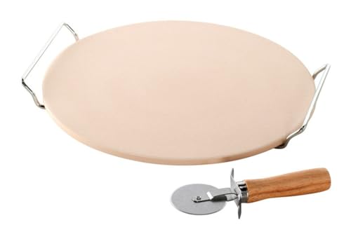 Tan Pizza Stone Set (Round)