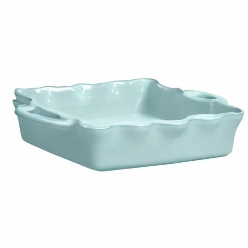 Ceramic 13.5" x 8.5" Rectangular Ruffled Baker (Cook & Host Robin's Egg Blue)