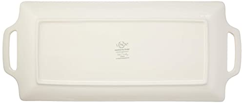 Winter Greetings Ivory Christmas Porcelain Serving Tray (Hors D'Oeuvres Tray)