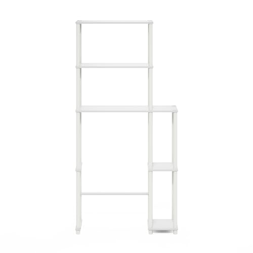 Turn-N-Tube Over The Toilet Storage, 5-Shelf Over The Toilet Organizer, Freestanding Space Saver Bathroom Shelf, for Bathroom Organizers and Storage, White (White/White / Side Rack)