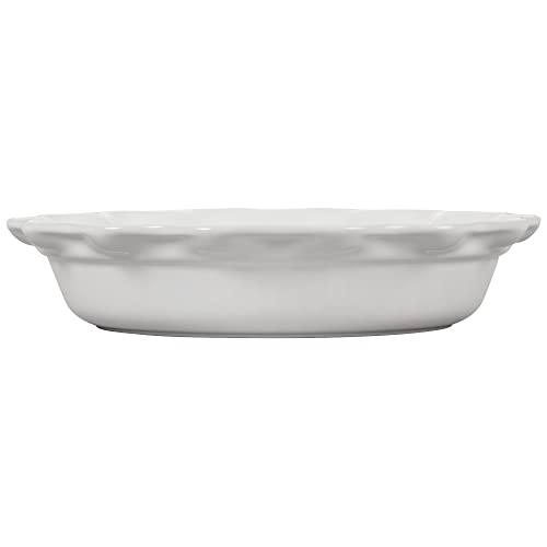 Stoneware Heritage Fluted Pie Dish (White)