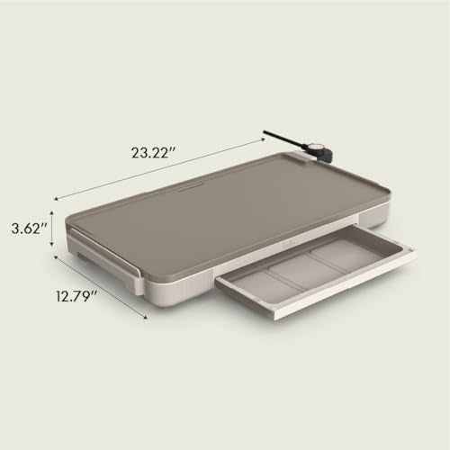 12 x 22 Electric Griddle with Warming Tray (12" x 22" / Oatmilk + Tray)