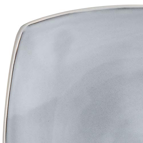 Soho Lounge Square Reactive Glaze Stoneware Dinnerware Set (Service for 4 (16pcs) / Light Grey (Soho Lounge))
