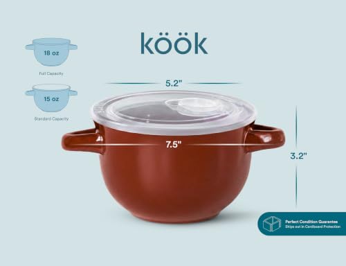 French Onion Soup Crocks with Lids & Handles (Terracotta)