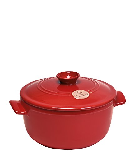 Flame Round Stewpot Dutch Oven (Burgundy / 2.6 Quart)