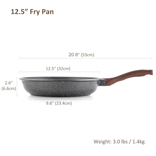 12.5 Inch Nonstick Frying Pan Skillet (12.5 Inch / Gray)