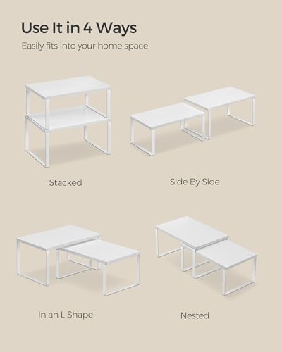Cabinet Organizer Shelf (Cloud White + Snow White / 2*S (5.4"H) + 2*S (6.2"H))