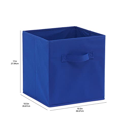 Collapsible Fabric Storage Bins with Handles (Navy / 10.5"x10.5"x11")