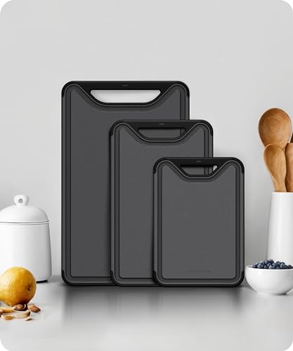 Cutting Boards for Kitchen (Black/Gray / Set of 3 (16"x10", 13"x8", 10"x7"))