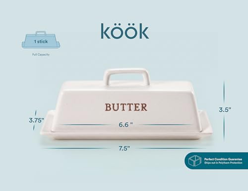 Ceramic Butter Dish with Lid (Matte Oatmeal)