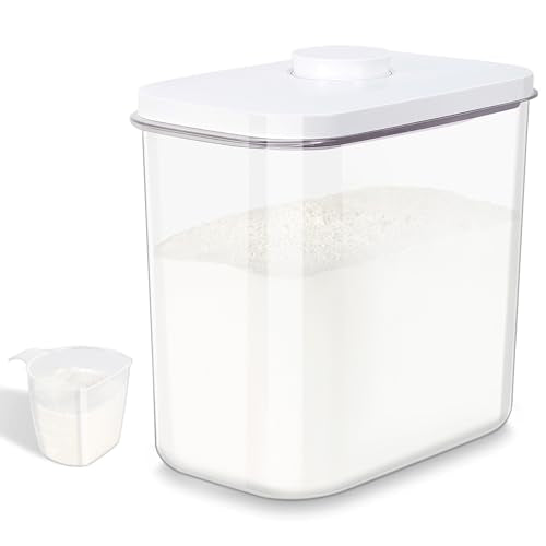 Airtight Rice Container 25 Lbs with Handle and Cup (12.68Qt-Rectangle)