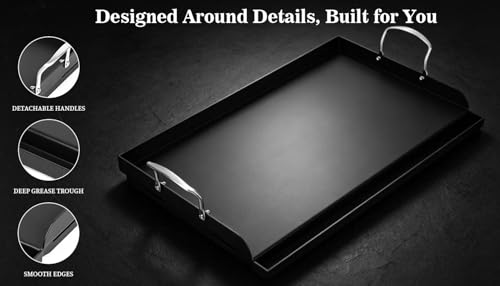 25" x 16" Cast Iron Grill Griddle Kit (25.1" x 16.1" x 2.7")