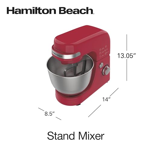 Electric Stand Mixer (Red / 7 Speeds with Whisk & Splash Guard)