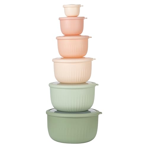 Prep Bowls with Lids (Min/Pink / 12 Piece Set - Deep Bowls)