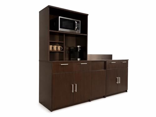 Upper Hutch Cabinet with 2 (90" W – 2 Doors + Trash + Hutch)
