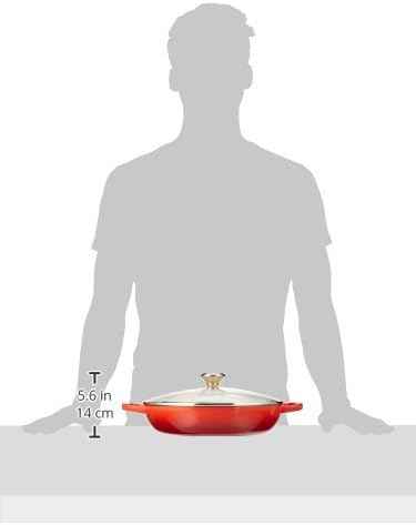 Le Creuset of America Enameled Cast Iron Buffet Casserole with Glass Lid, 3 1/2 quart, Cherry