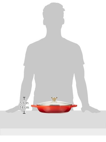Enameled Cast Iron Casserole with Glass Lid (Cherry)