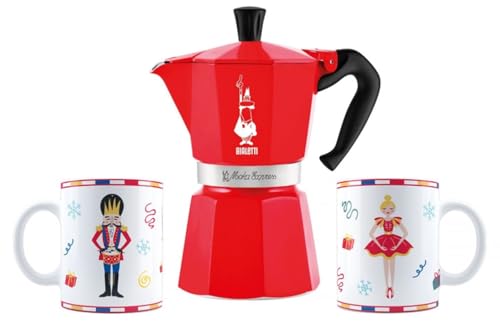Moka Express Iconic Italian Stovetop Espresso Maker (6 Cups / Ltd. Ed. Nutcracker Bundle)