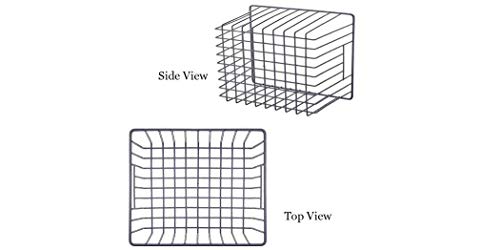 Wire Metal Basket Bin Storage Baskets Modern Farmhouse Food (Black-3pack / 11''L X 10''W X 7''H)