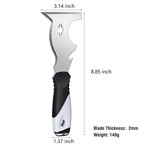 2-Pack 10-in-1 Putty Knife, Stainless Paint Scraper, Wood Tool (2" and 10 in 1 Putty Knife)