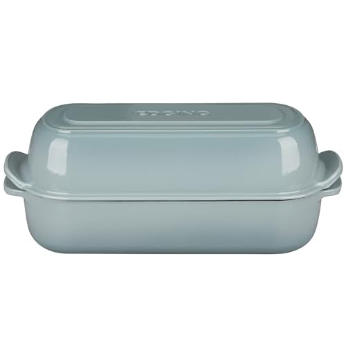 Enameled Cast Iron Loaf Pan with Lid (Seasalt)