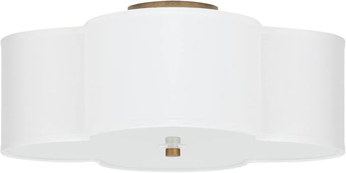 Capital Lighting 4453BG-561 Quinn Decorative Fabric Shade Semi Flush Ceiling Light Fixture, 4-Light 240 Total Watts, 8" H x 18" W, Brushed Gold