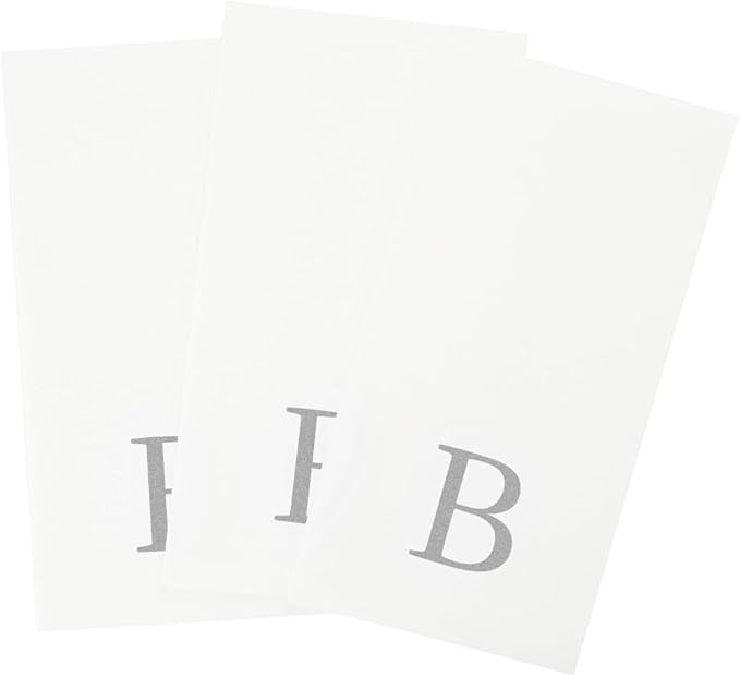 Luxenap 15.8 X 7.9 Inch Linen-Feel Guest Towels, 2000 Lettered Hand Towels - Silver Letter 'B', Sans Serif Font, White Paper Dinner Napkins, airlaid, For Restrooms And Tables - Restaurantware