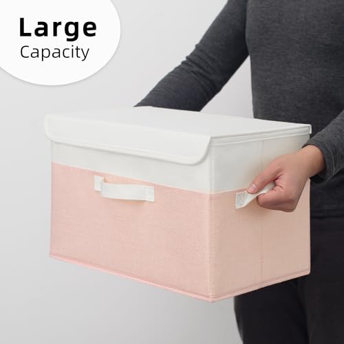 Memory Keepsake Storage Box (White/Pink / Large-2 Pack)