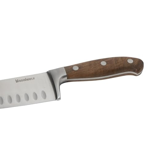 7 Inch German Steel Santoku Knife W (Walnut Wood)