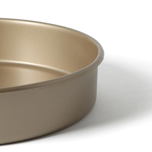 Gallen 8 Inch Round Nonstick Carbon Steel Cake and Bake Pan (Champagne)