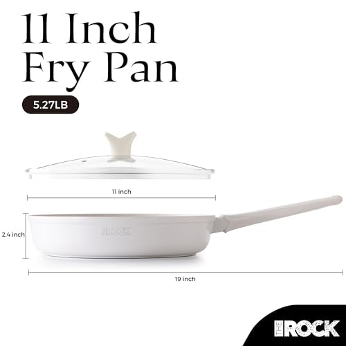 SOHO 11 Inch Non Stick Frying Pan with Lid (Cream / 11 Inch)