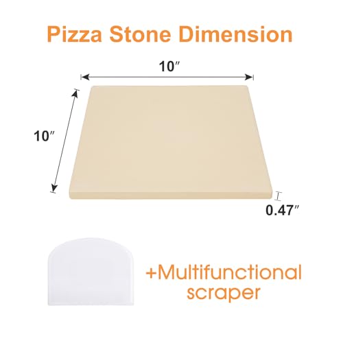 Small 10x10 Inch Cordierite Pizza Stone for RV Camper Oven & Grill