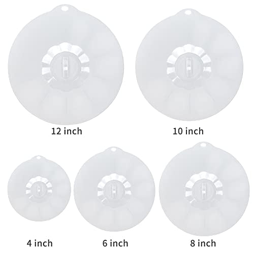 Silicone Lids for Food Storage (Clear White)