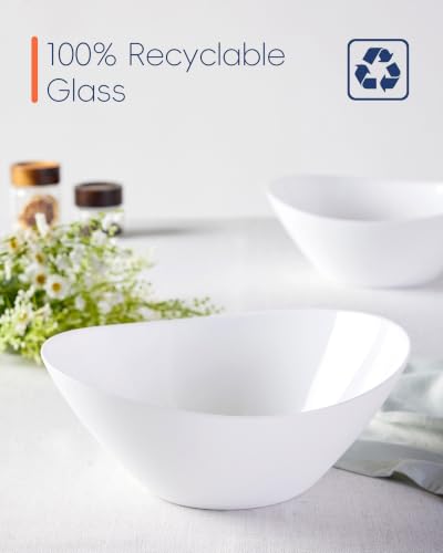 43 OZ Oval Serving Bowl Set of 4 (Angel White / 43 OZ - Serving Bolws)
