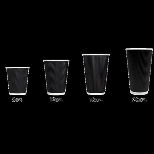 C KRC520B 20 oz Ripple Paper Hot Cups (500 Count (Pack of 1) / Black)