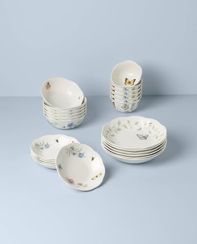 Butterfly Meadow Porcelain 24 (Butterfly Meadow 24-Piece Bowl Set)