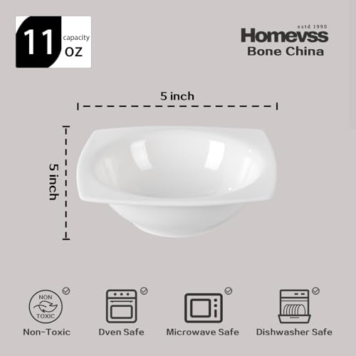 HomeVss New Bone China Dinnerware SEt (Square Rim / Service for 8 - 40pc Set)