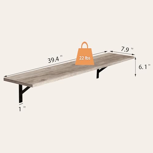 Long Wall Shelves (Greige / 39.4 Inch)