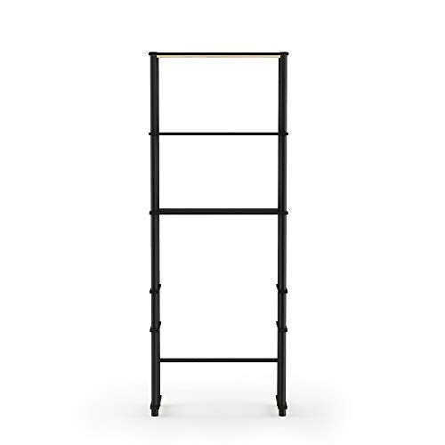 Turn-N-Tube with 3 Shelves Toilet Space Saver, Espresso/Black (Espresso/Black / Basic Rack)