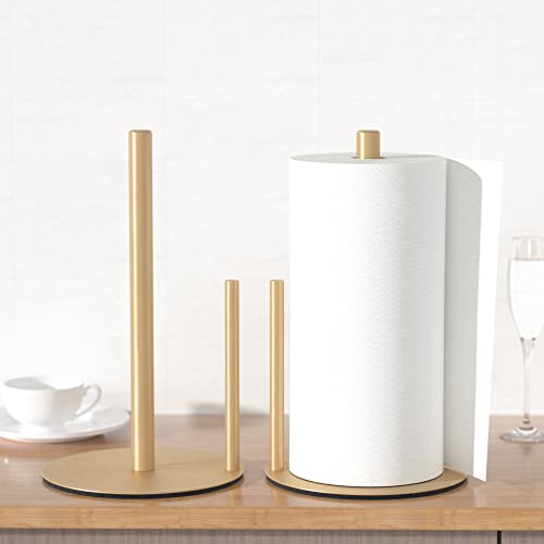 Paper Towel Holder Gold Stainless Steel Kitchen Countertop Roll Organizer