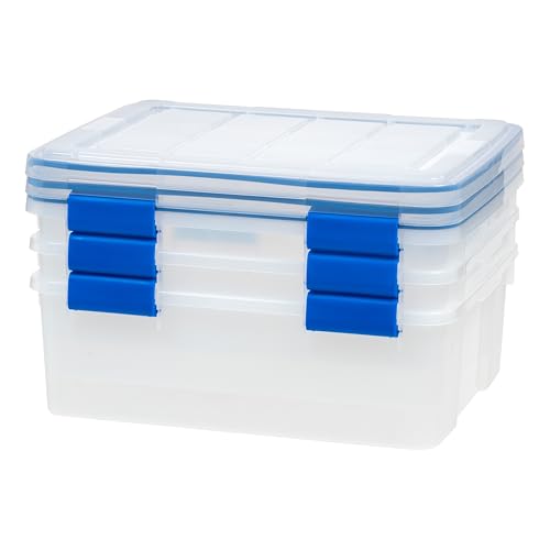 3 Pack 26.5 Qt Storage Bins with Gasket Lids (27 Qt. - 3 Pack)