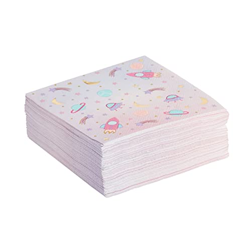 Galaxy Space Napkins for Girls (50 Pack)