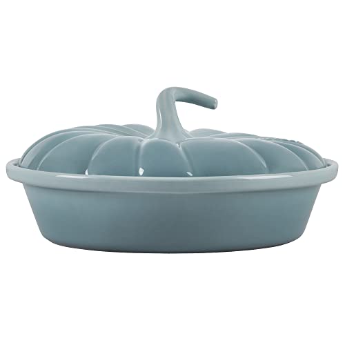 Stoneware Figural Pumpkin Baker with Lid (Sea Salt)