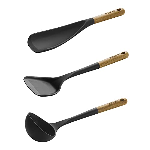 Silicone with Wood Handle 3 (3-pc / Matte Black)