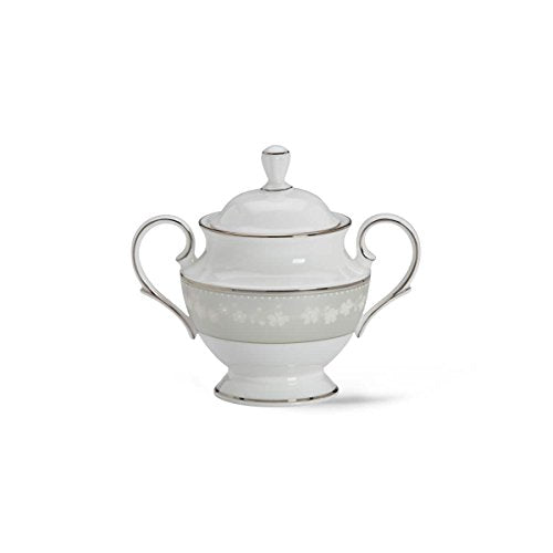 Bellina Bone China Platinum Banded Sugar Bowl (Sugar Bowl / Lenox Bellina Platinum Fine Dinnerware)
