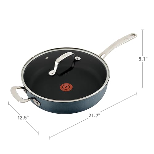 Platinum Nonstick Jumbo Cooker 5 Quart Induction Oven Broiler Safe 500F Cookware (Platinum Nonstick)