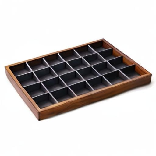 Solid Wood Jewelry Tray (Grey 24 grid tray)