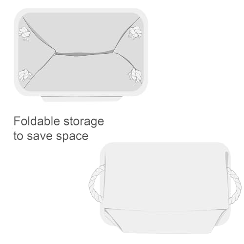 Storage Bins for Shelves (White Color / 3PCS/Medium -13.8Lx9.8Wx6.7H)