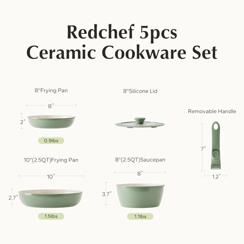 Ceramic Cookware Set (Green)