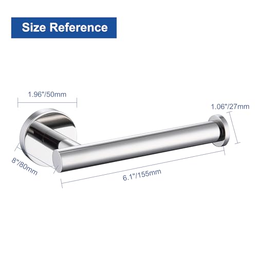 Toilet Paper Holder SUS304 Stainless Steel Round Size Polished Chrome 2 Pack (2 Count)